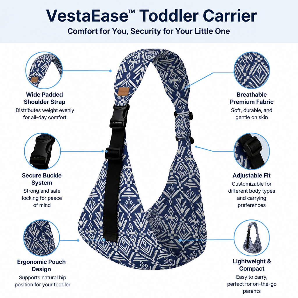VestaEase™ — Carry Your Toddler Comfortably, Freedom in Every Step