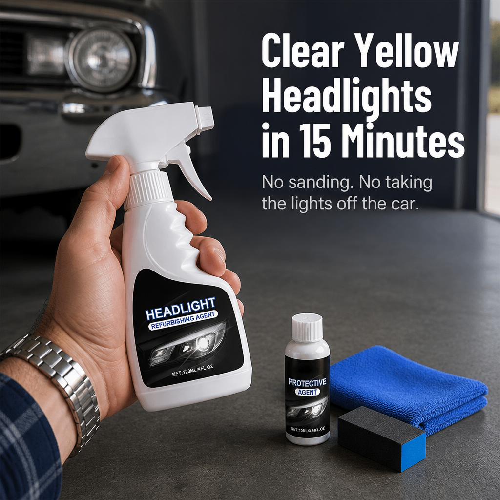 LumaShield™ — Spray to Clear Foggy Headlights Fast, No Sanding or Garage Trips Needed