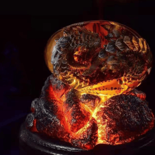 Crystal Dragon Egg with Intricate Dragon Figurine Inside