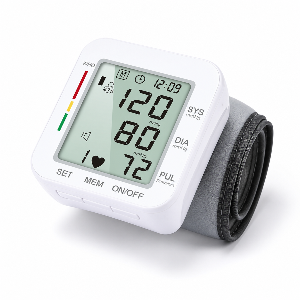 Rechargeable Large LCD Voice Readout Wrist Blood Pressure Monitor (Dual-User)