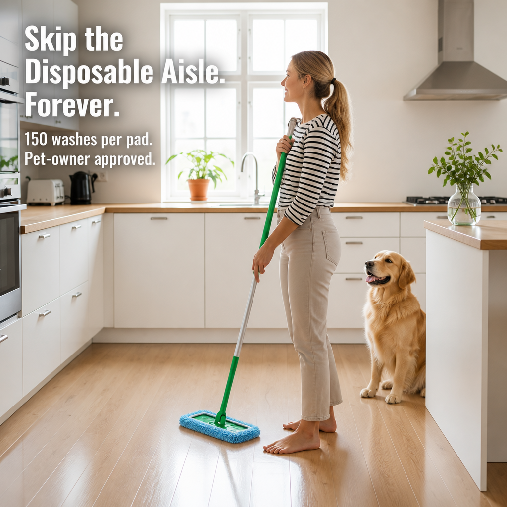 SwiftSleek™ — Snap-On Microfiber Pads That Capture Pet Hair Across 150 Washes