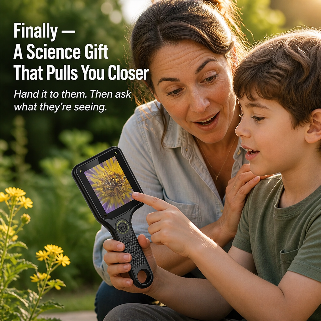 LuminaView™ — Reveal to Curious Kids the 500x Universe Concealed Within Every Leaf and Bug