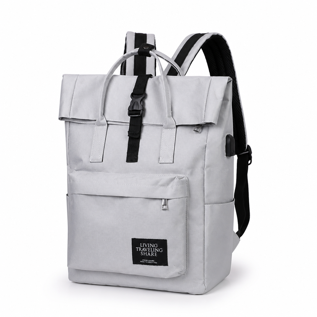 Water-Resistant Padded 15-Inch Laptop Backpack (USB Port)