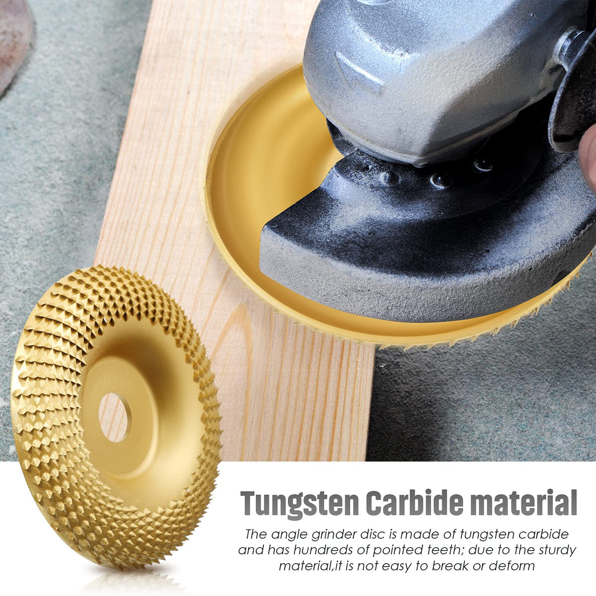 Grinding Disc Set for Angle Grinder - Flat, Beveled, and Arc Tungsten Carbide