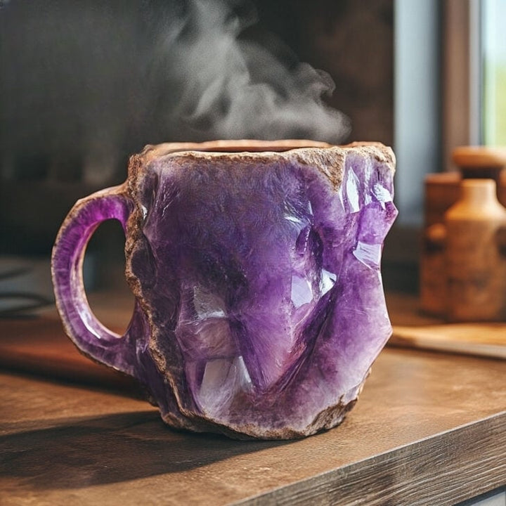 Artisan Mineral Glass Coffee Cups | Insulated & Safe for Microwaves | 350-450 ml