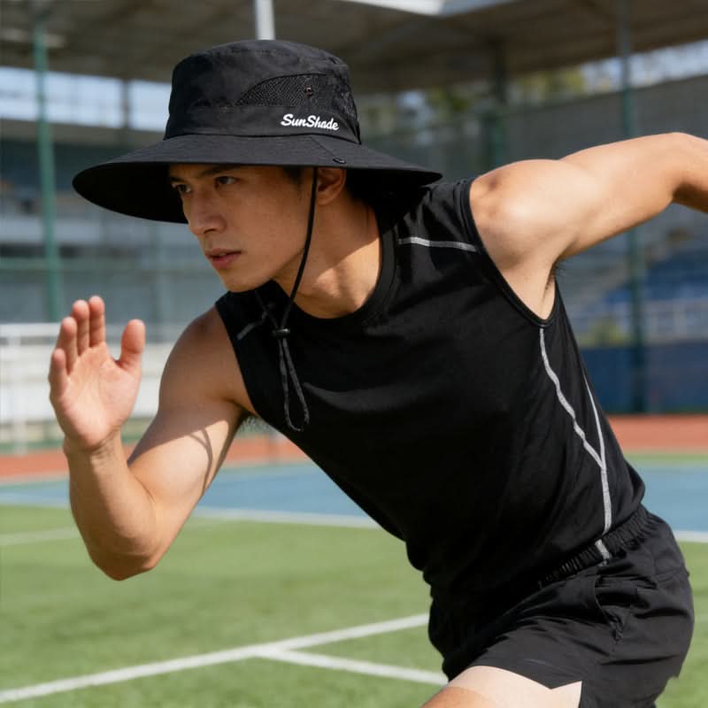 Breathable Mesh Outdoor Hat with Wide Brim for Sun Protection