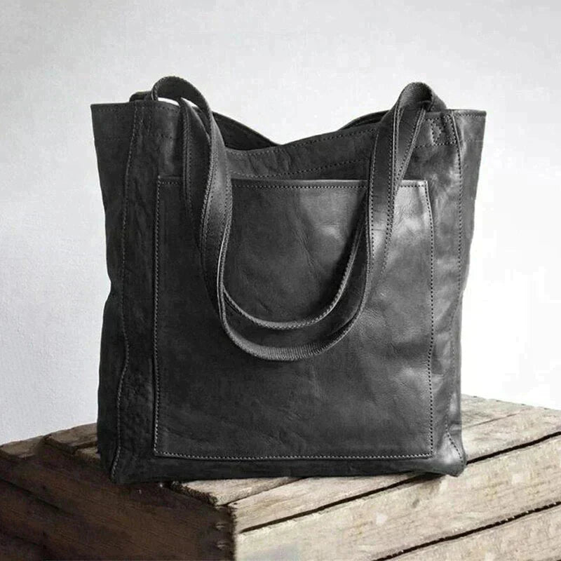 Vintage Leather Tote Bag for Laptops and Daily Activities
