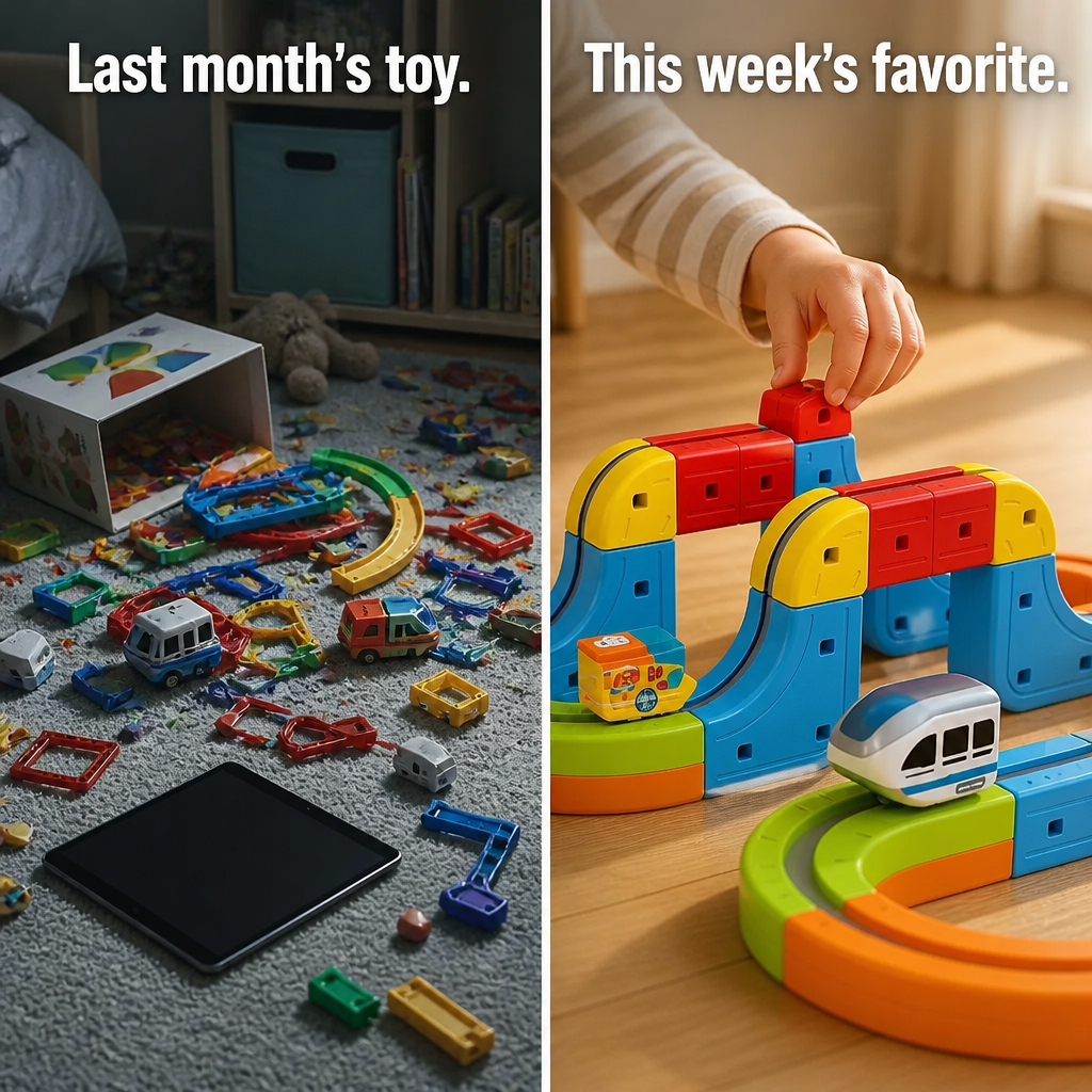LuminaTrack™ — Connect Tracks with a Snap and Watch the Magnetic Train Glide