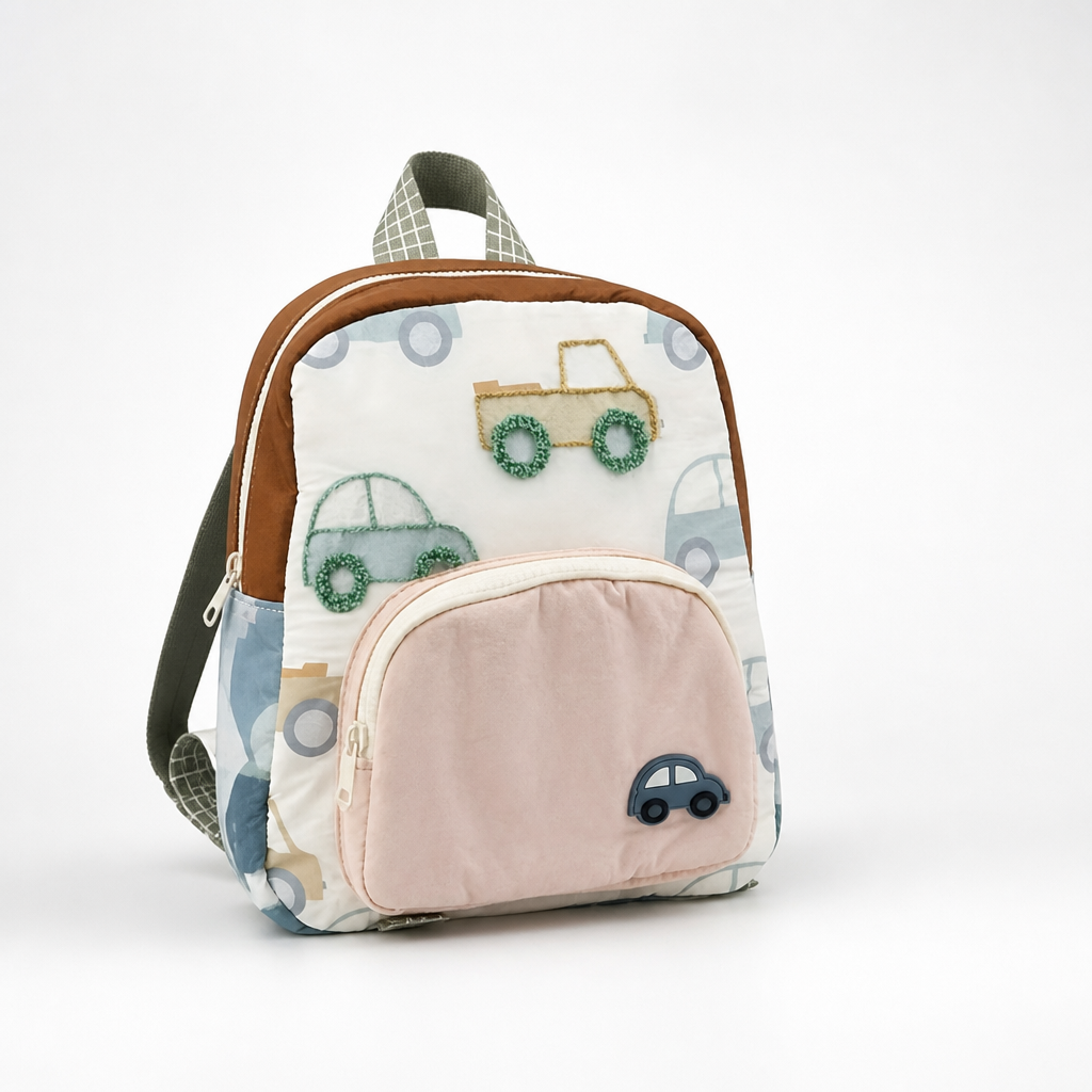 Lightweight Nylon Color-Block Kids Backpack