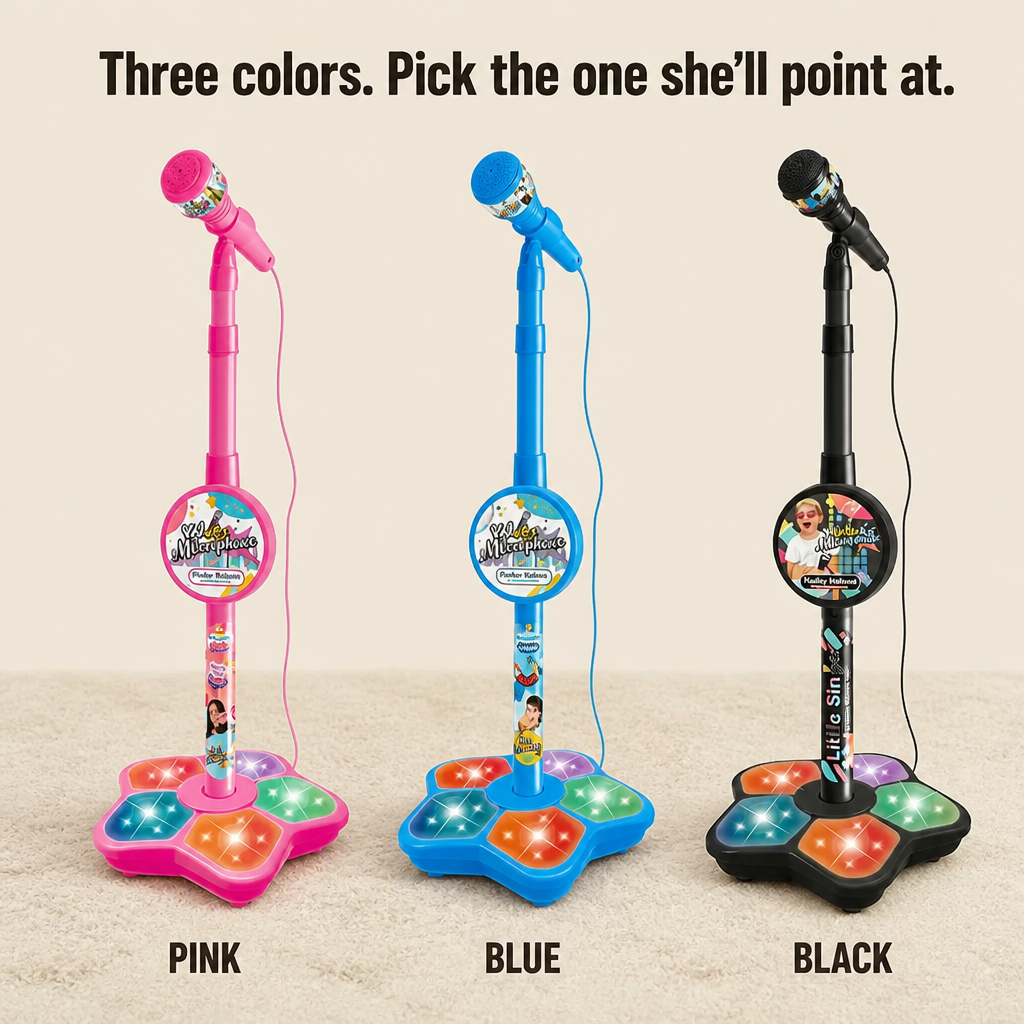 HarmonyVibe™ — Swap the Hairbrush Mic for a True Performer’s Stand | Pink, Blue, Black