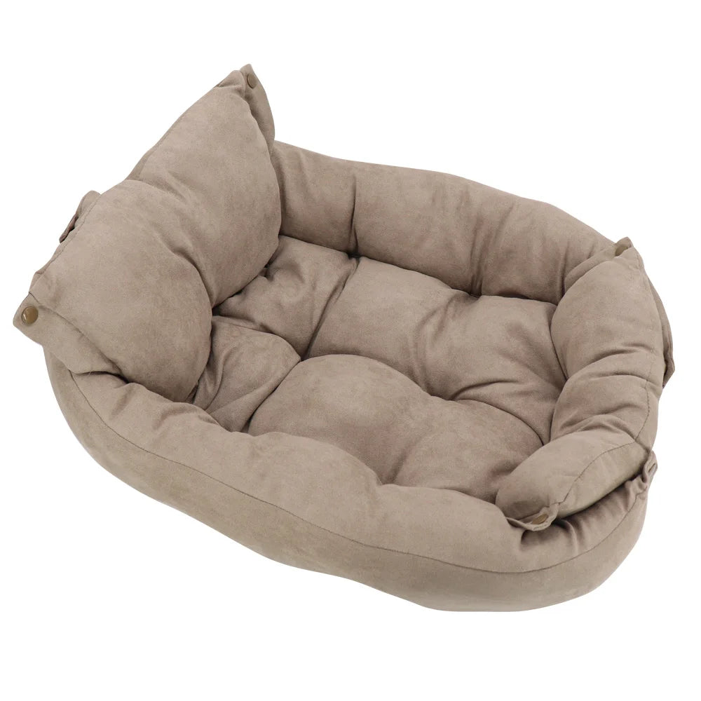 3-in-1 Pet Bed – Lounger, Mat, and Snuggle Cave