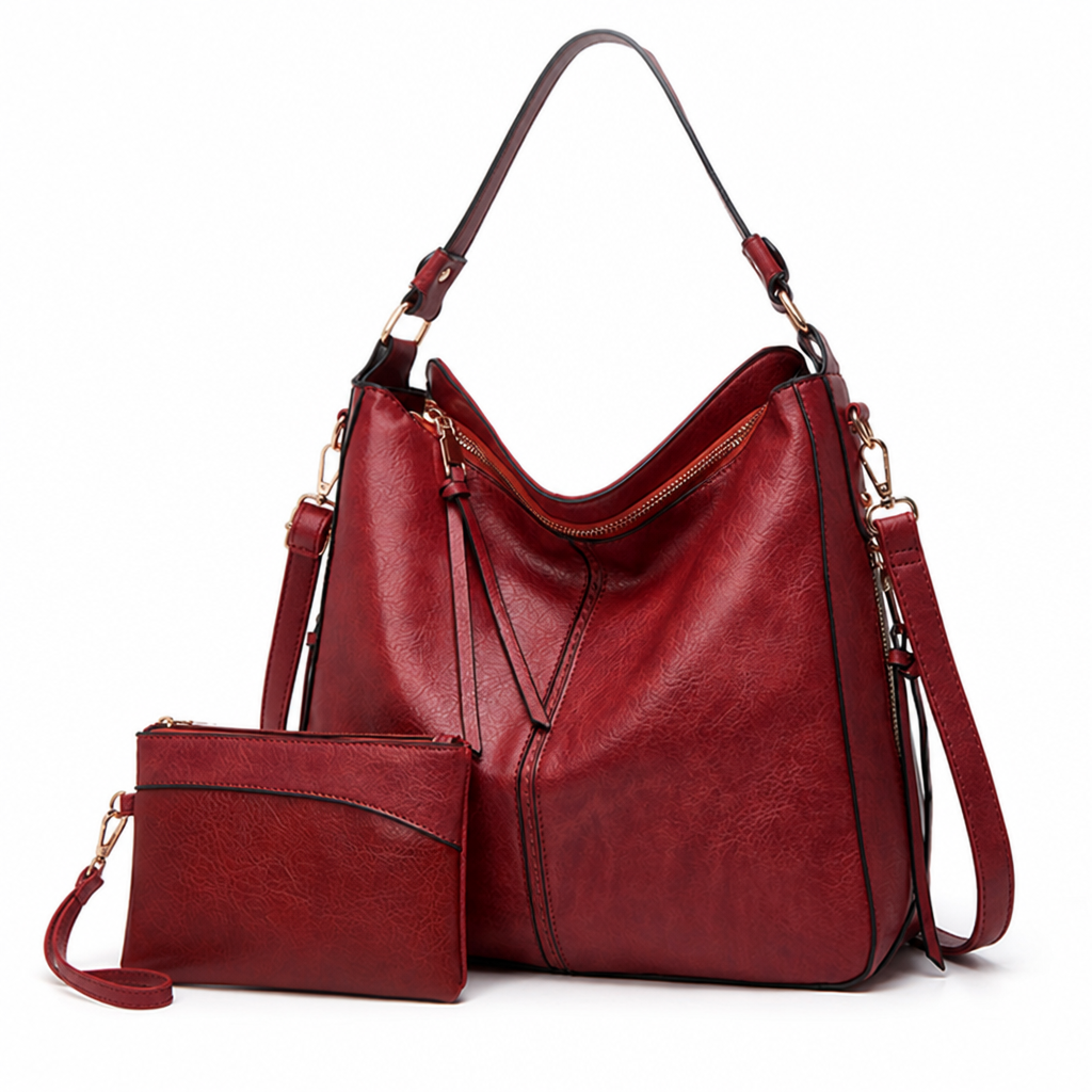 Genuine Leather Gold Hardware Hobo Shoulder Bag
