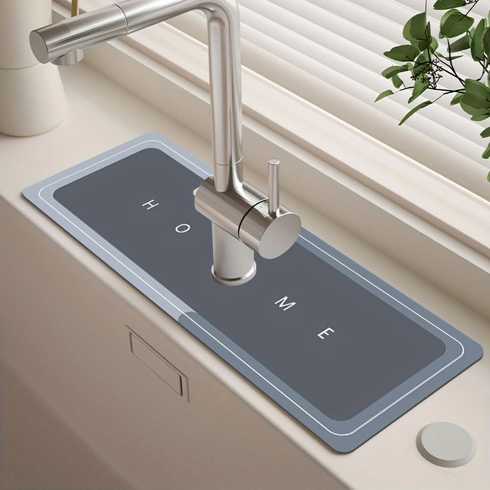 Water-Absorbent Mat for Faucet Splash Protection