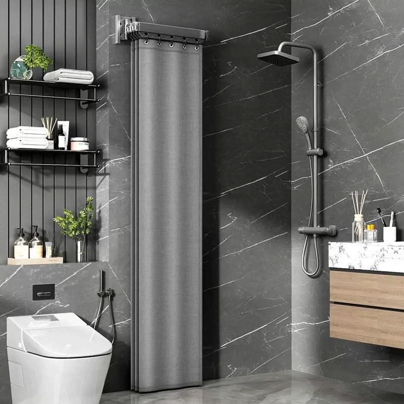 Foldable Shower Curtain Rod Divider Set