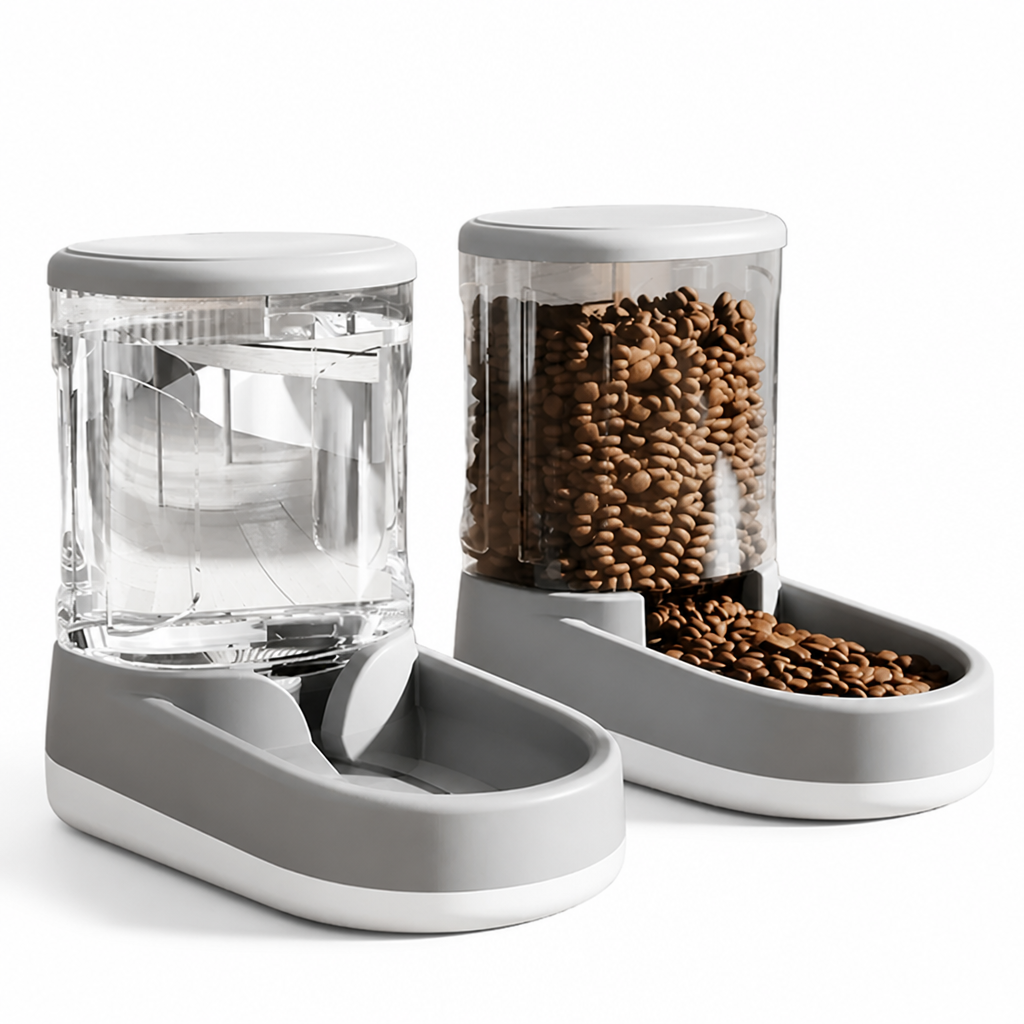Automatic Gravity-Fed BPA-Free Pet Feeder & Water Dispenser