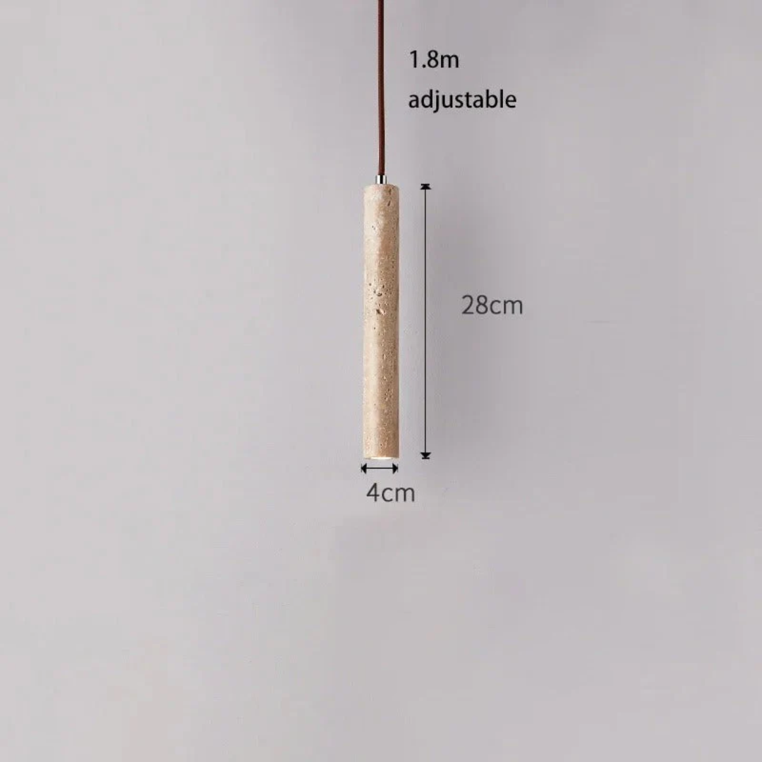 Travertine LED Hanging Light – Minimalist Wabi-Sabi Style, Warm White