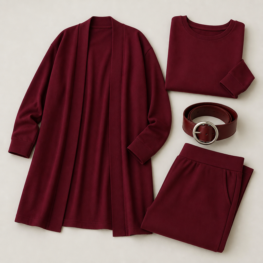 LumeEra™ – Laid-Back 3-Piece Lounge Set Featuring Long Open-Front Cardigan