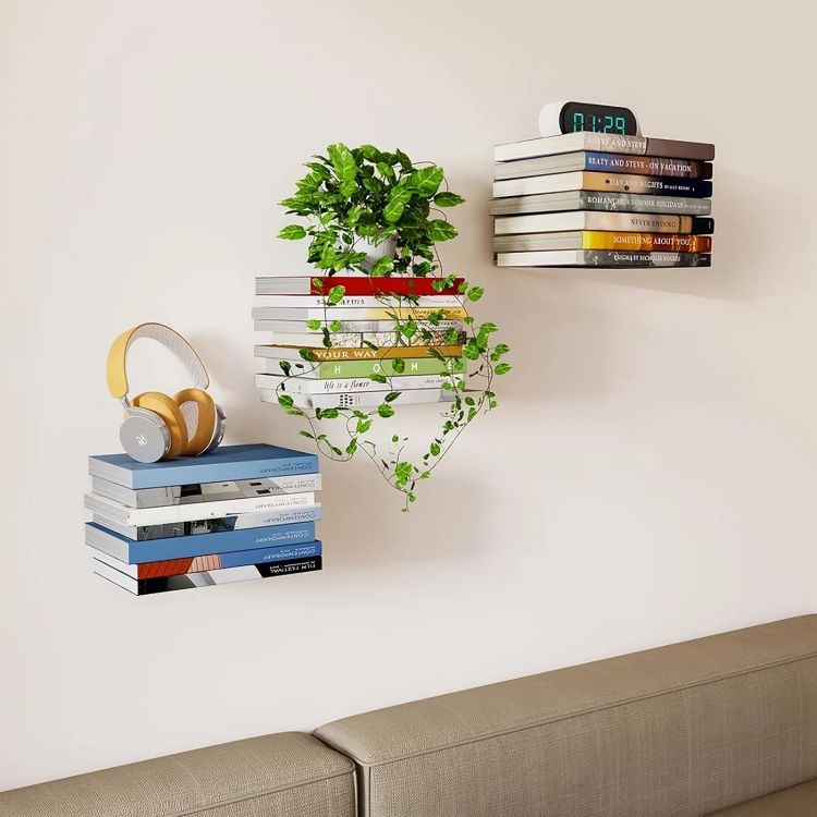 Floating Bookshelf – Wall-Mounted Design for Invisible Storage
