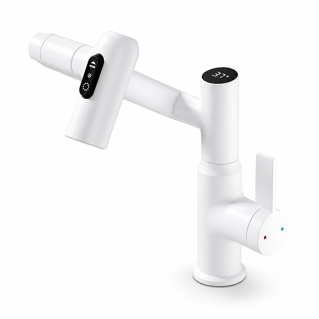 Stainless Steel 360° Swivel Temperature Display Kitchen Faucet