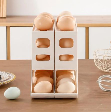 30-Egg Capacity Automatic Sliding Egg Holder with 4 Levels