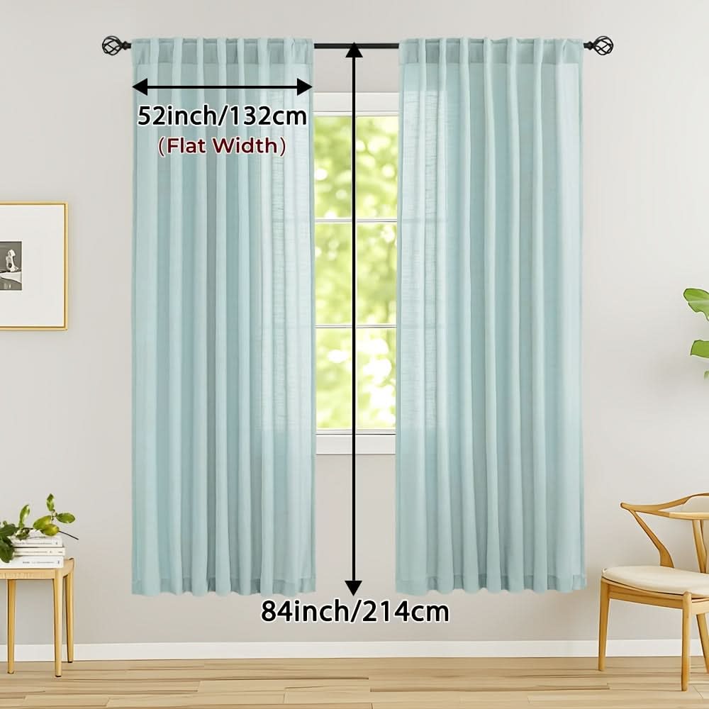 Flax Linen Sheer Curtains for Soft Light Filtering and Privacy