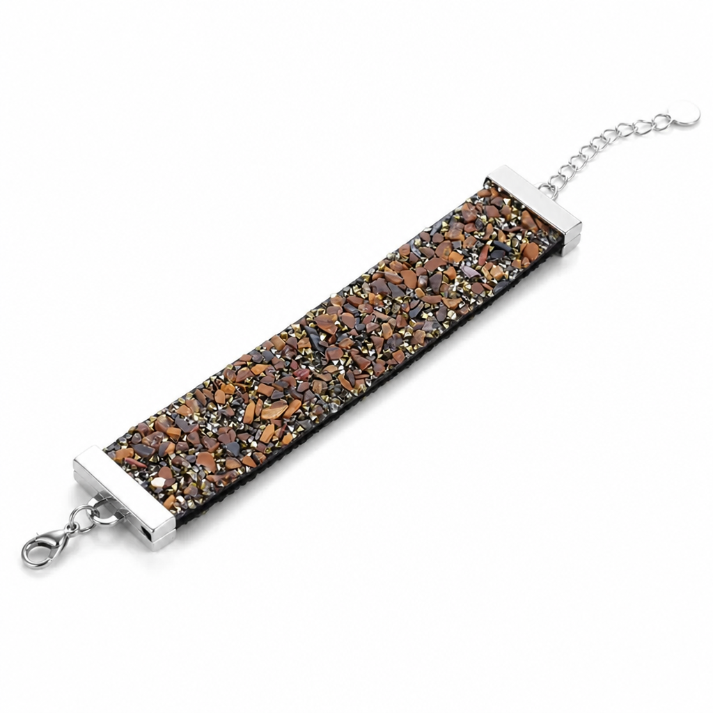 Natural Stone & Leather Adjustable Bracelet