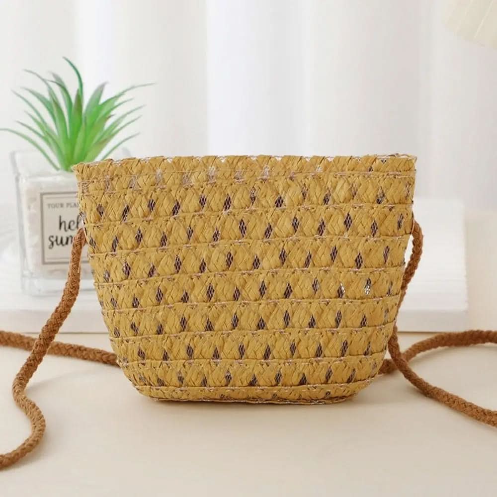 Woven Straw Mini Crossbody Bag