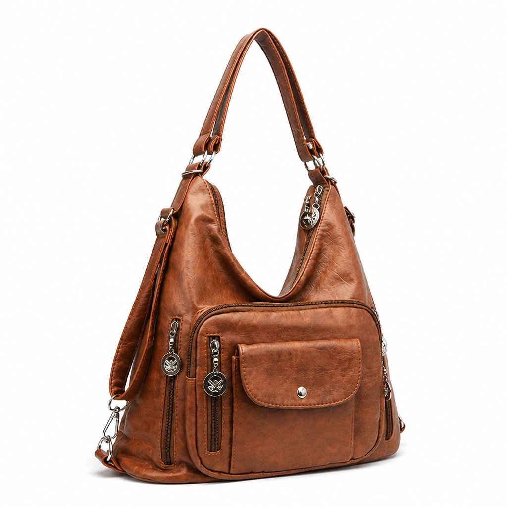 Supple Leather Oversized Tote Bag (Magnetic Clasp)