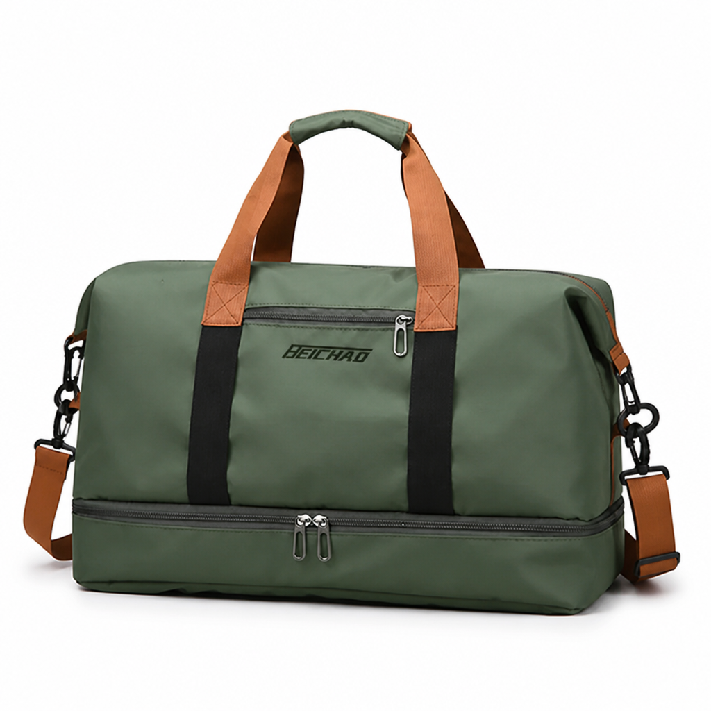 Waterproof Nylon Duffel Bag (Shoe Compartment & Dry-Wet Separation)