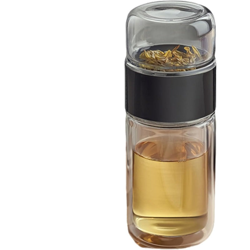 Detachable Filter Glass Bottle for Brewing Tea with Flip Control