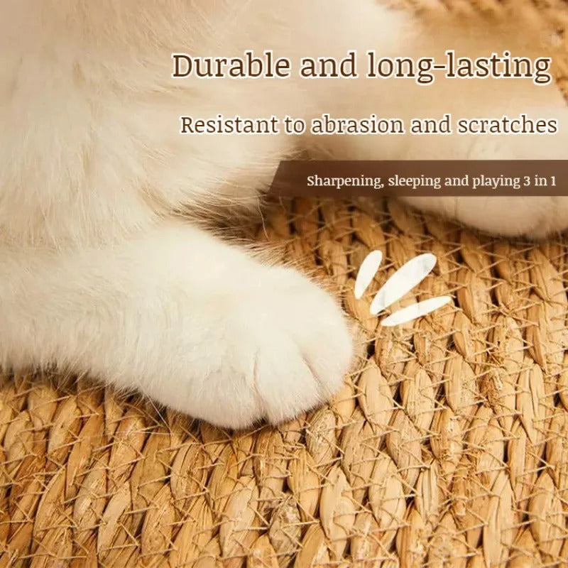 Natural and Durable Jute Cat Scratching Mat - Braided Design