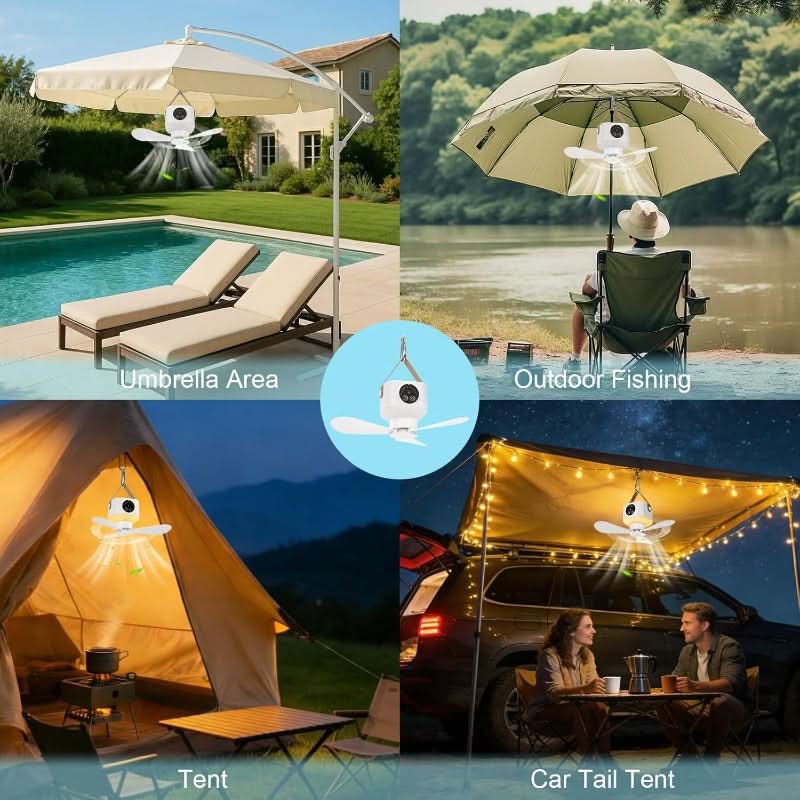 Portable Camping Lantern Fan for Indoor and Outdoor Activities