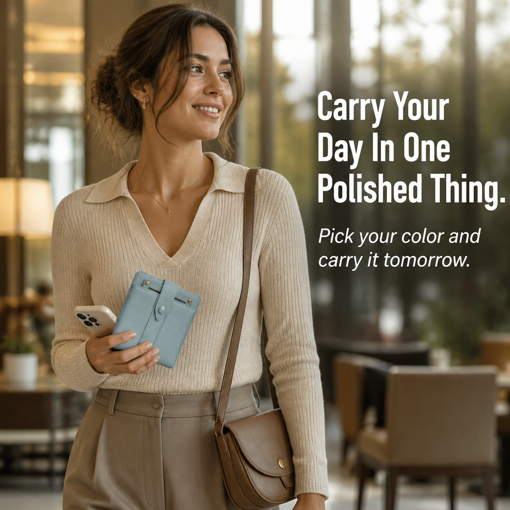 VeroLuxe™ — Holds 15 Cards Without Adding Bulk to Your Tiniest Bag
