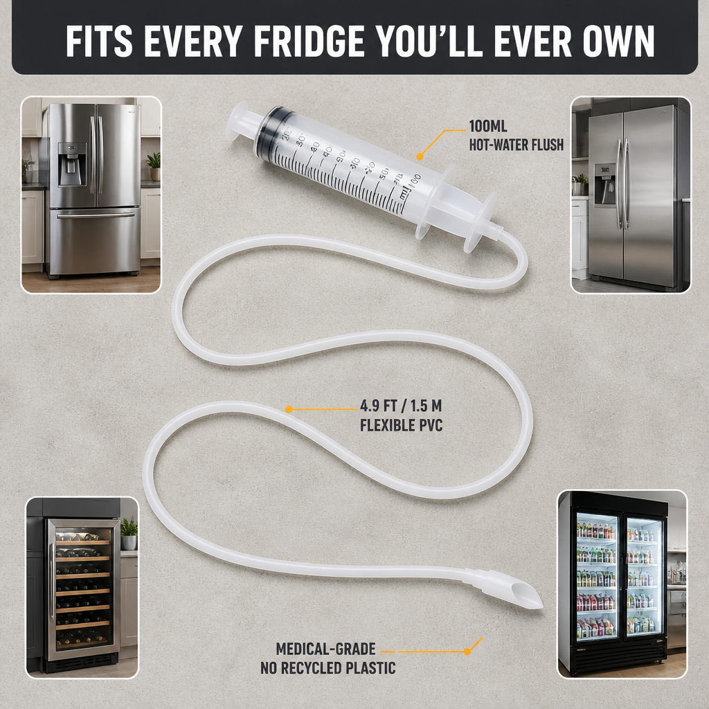 FlowFree™ — Stop Hidden Fridge Leaks and Odors Without Ever Unplugging