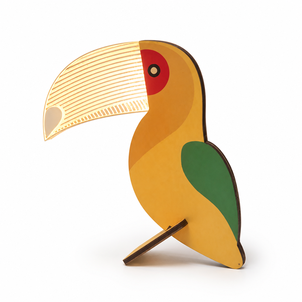 Touch-Operated Soft LED Wooden Animal Table Lamp (USB-Powered)