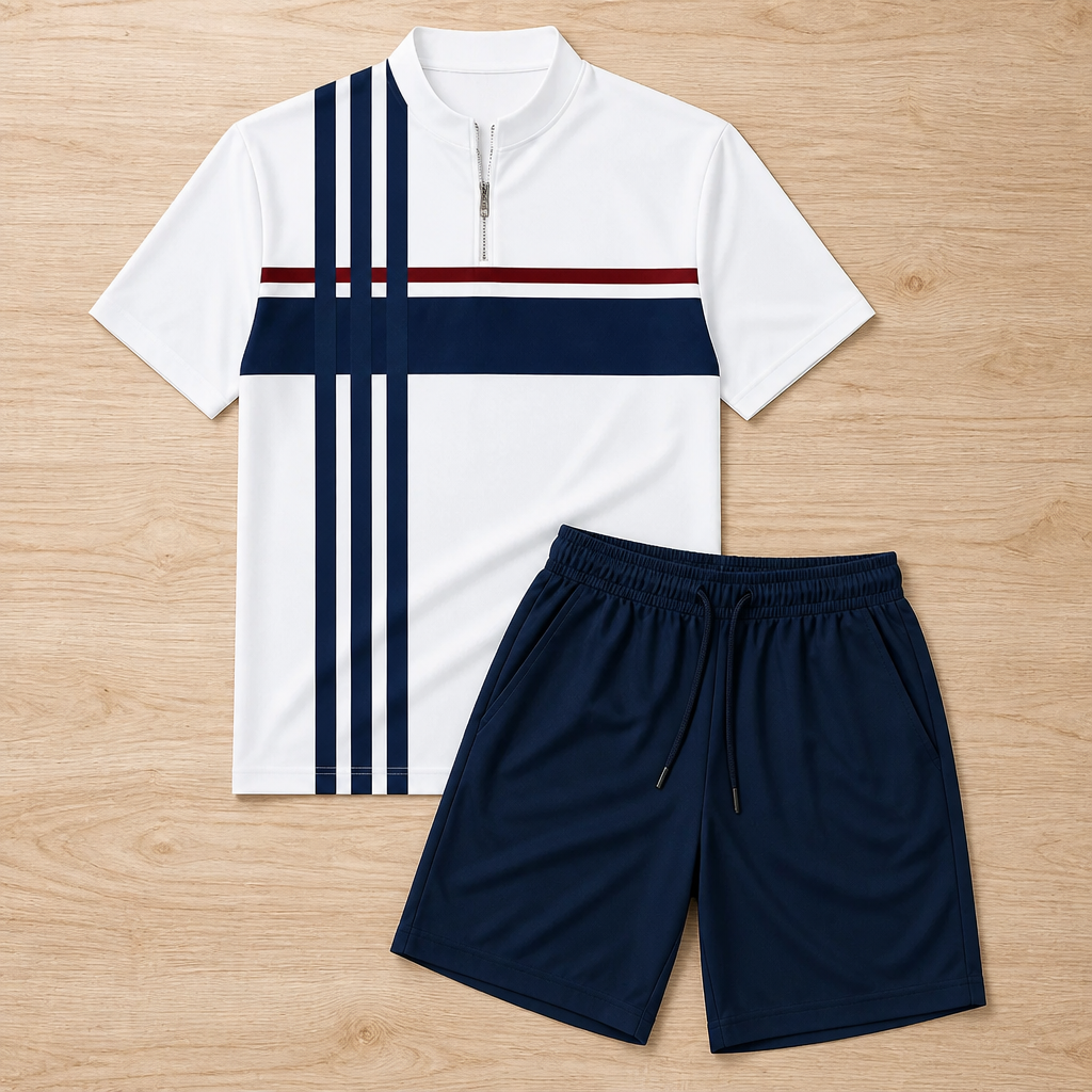 Zip-Collar Shirt & Shorts Set™ — Feel Fresh, Move Freely, Command Every Moment