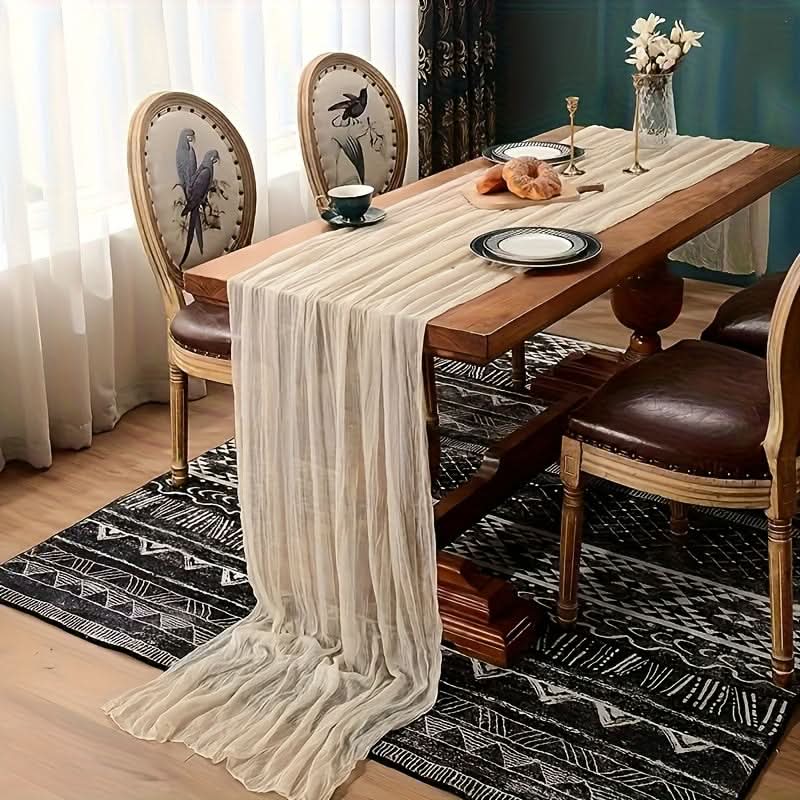 Crinkled Cheese Tablecloth for Stylish Boho and Holiday Decor