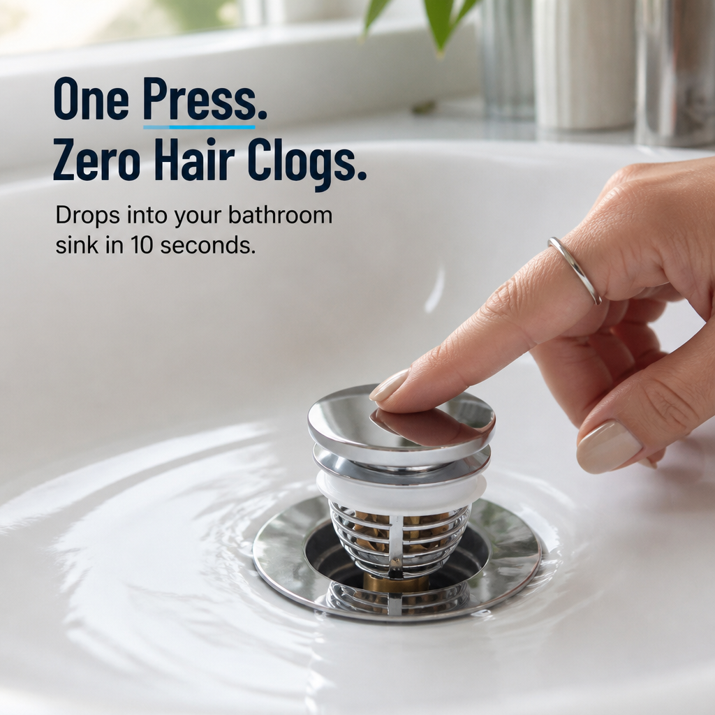AquaSealPro™ — Catch Hair, Seal Drains, Clean with a Single Press