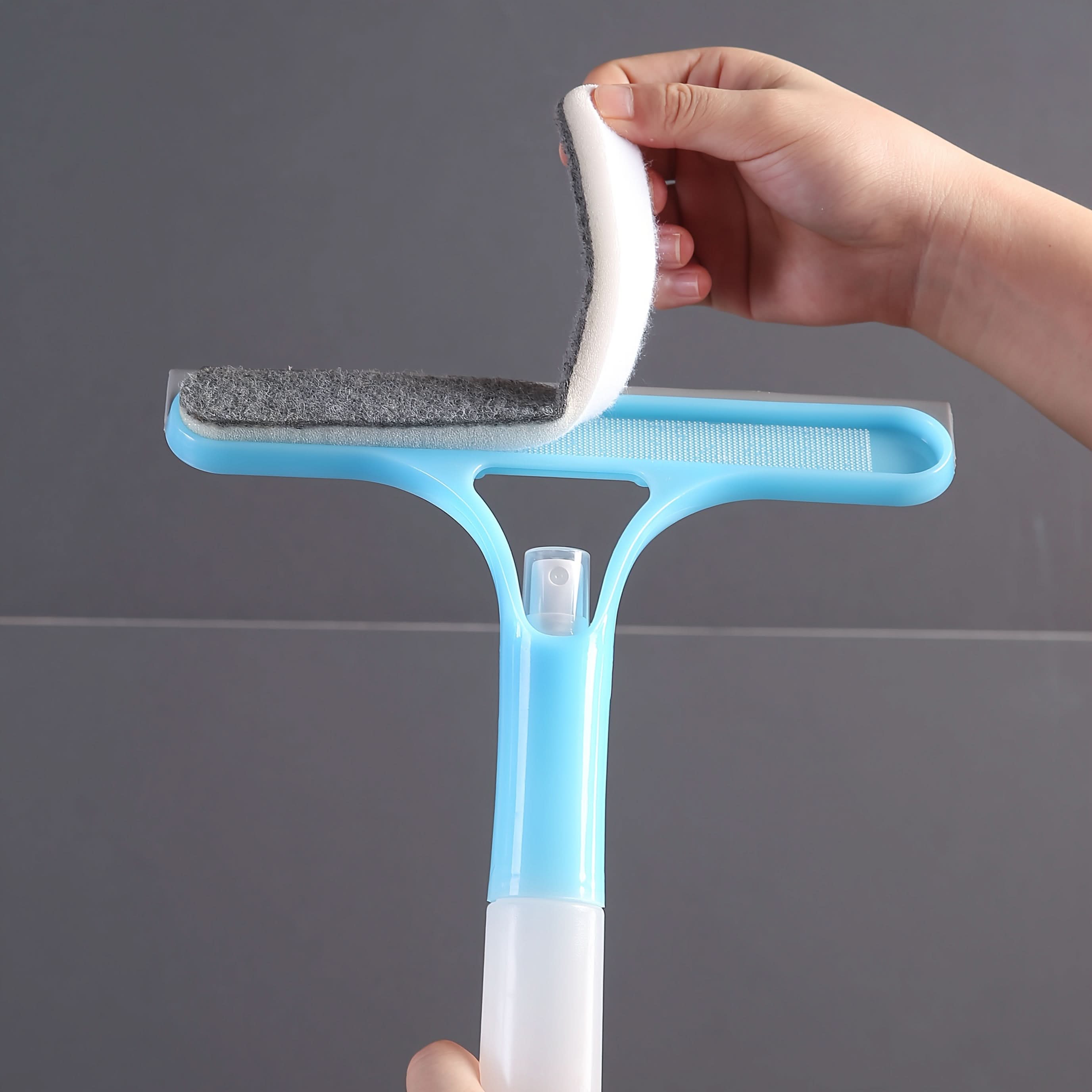 3-in-1 Scraper for Windows and Mirrors with Detachable Microfiber Cloth
