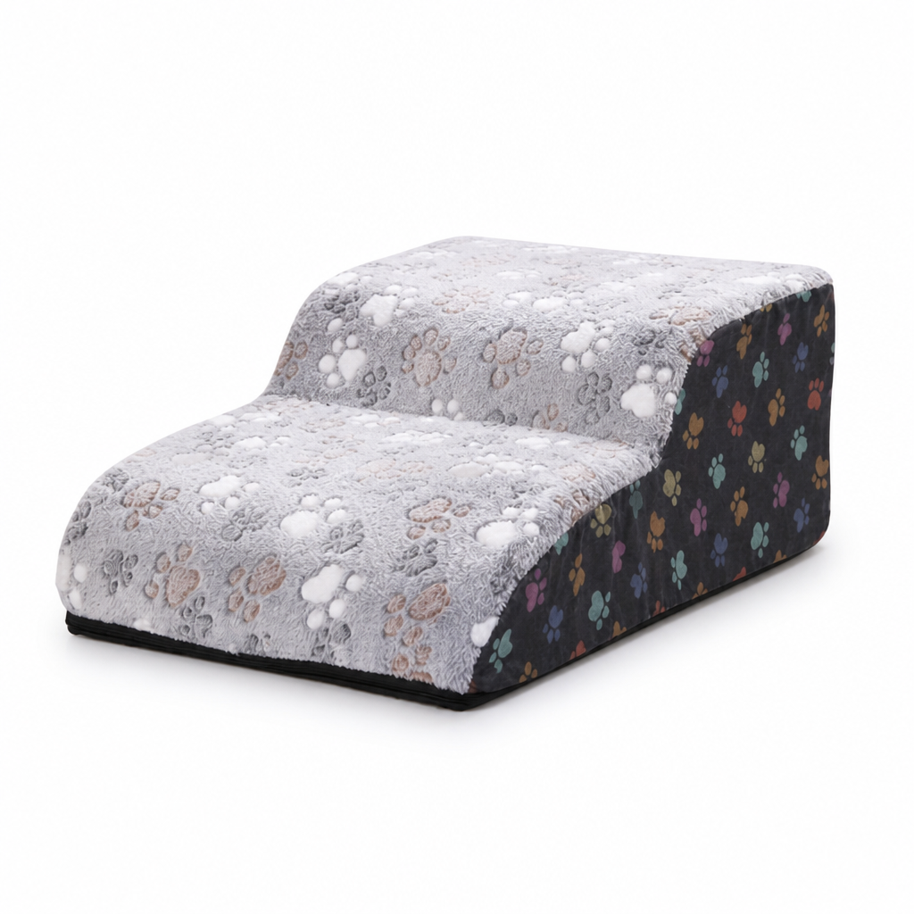Plush Foam & Non-Slip Pet Stairs (Removable Washable Cover)