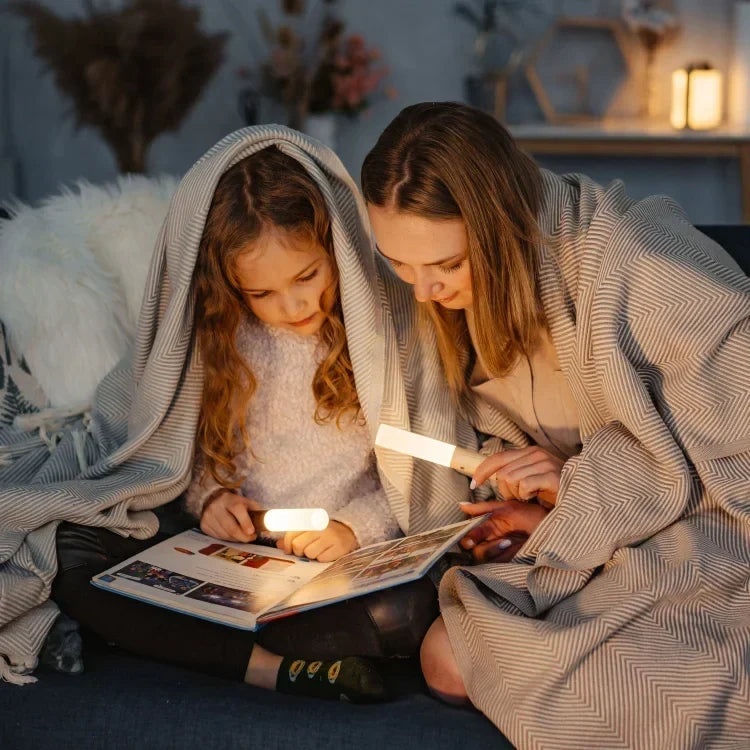 Rechargeable LED Night Light with Motion Sensor for Bedroom and Hallway - Warm White Wood