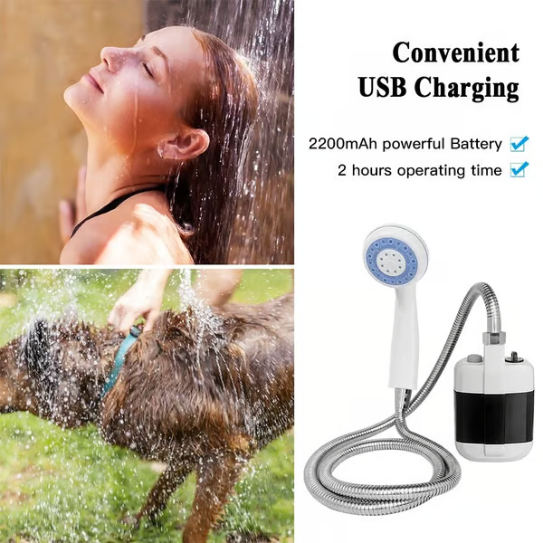 Portable Outdoor Shower with Battery – USB Camping Shower
