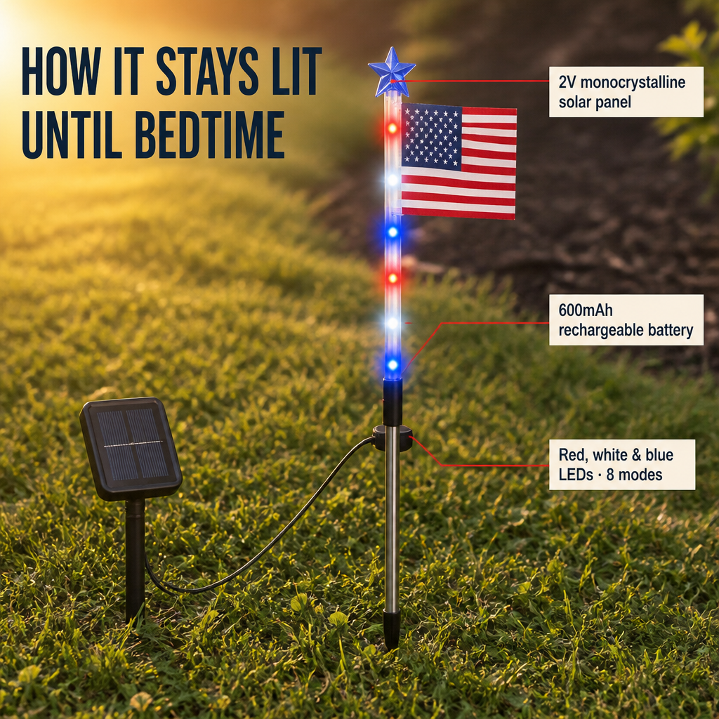 LibertyLume™ — Solar Plant Flag Lights That Shine on Every Patriotic Holiday