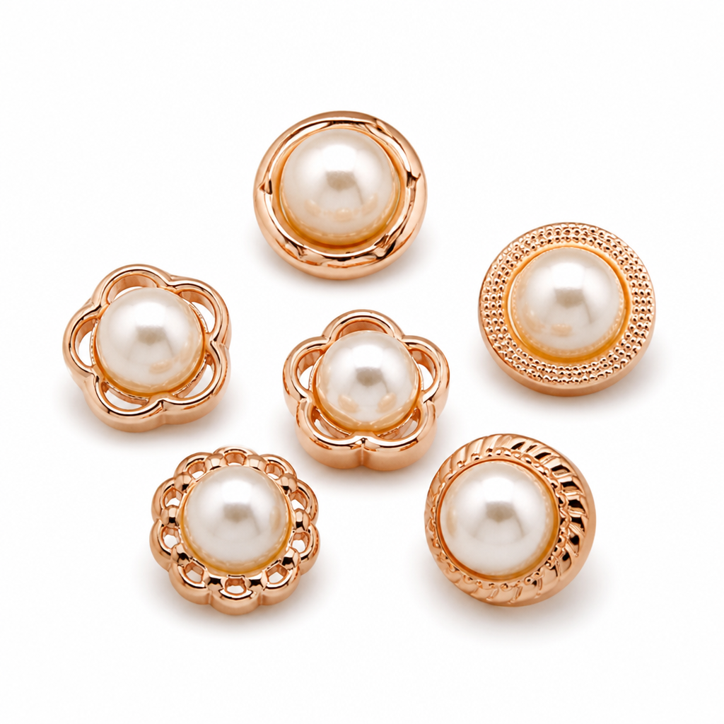 Needle-Free Rose Gold Crystal Snap Buttons (Set of 6)