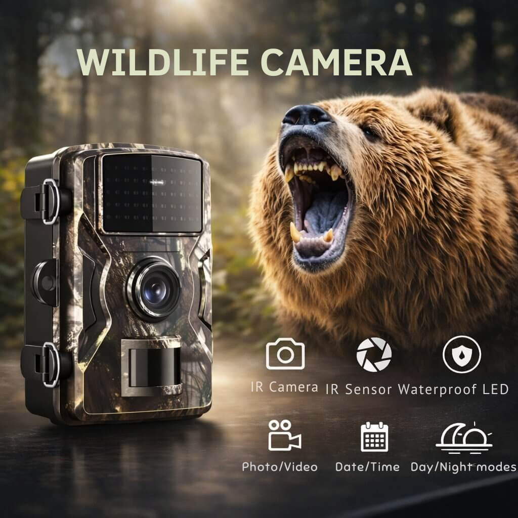 Wildlife Monitoring Camera with Night Vision | Motion Detector | Weatherproof | Forest Guardian