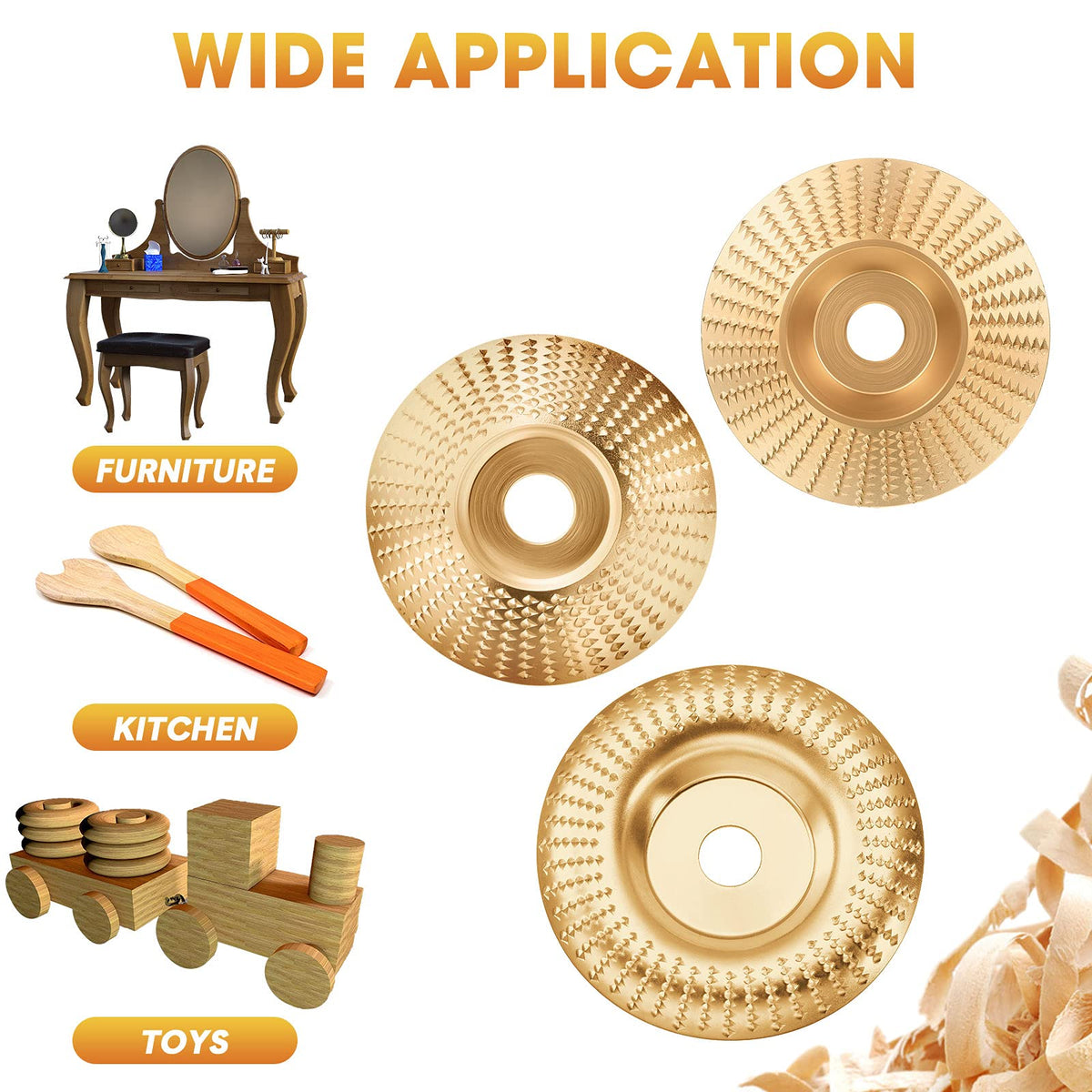 Grinding Disc Set for Angle Grinder - Flat, Beveled, and Arc Tungsten Carbide