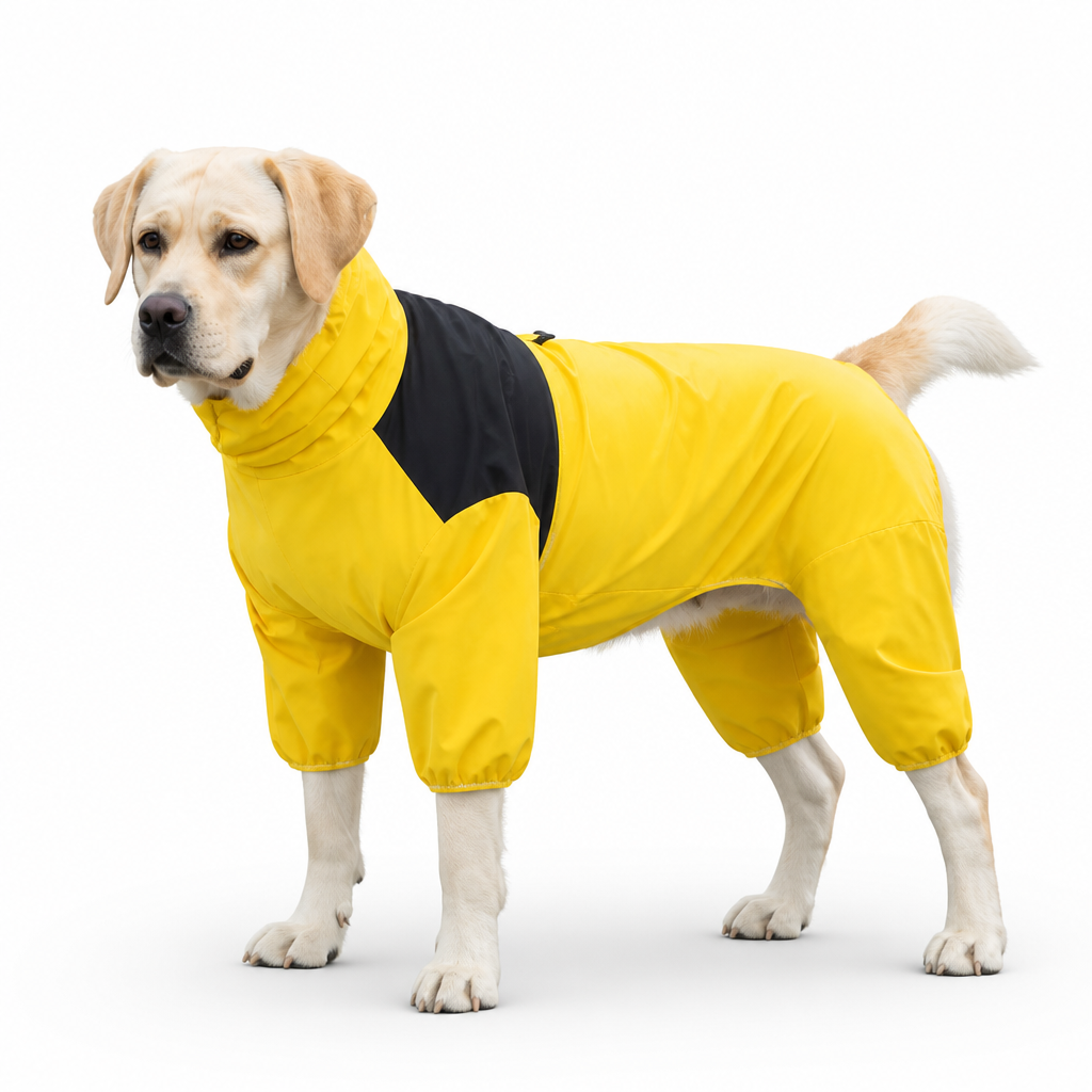 Waterproof Full-Coverage Four-Legged Dog Raincoat (Adjustable Straps)