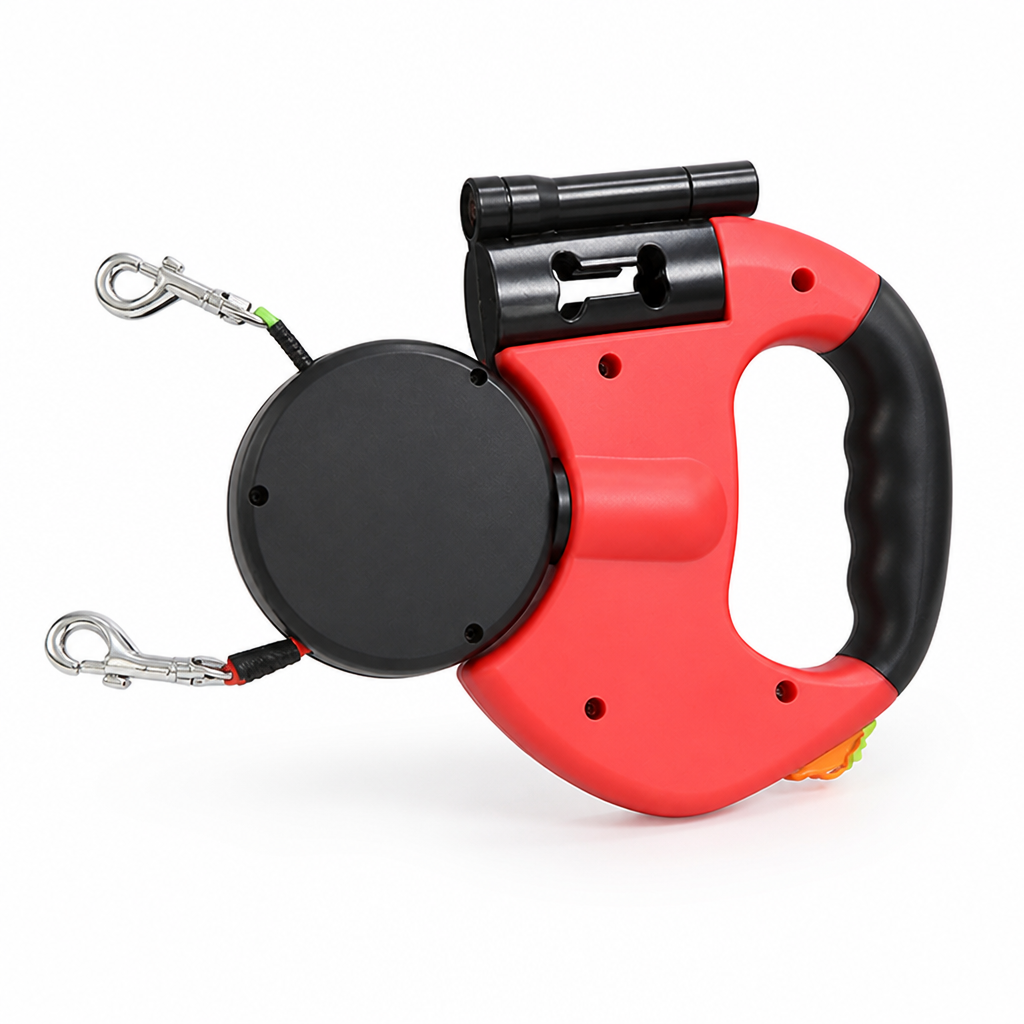360° Swivel Tangle-Free Reflective Dual Retractable Dog Leash