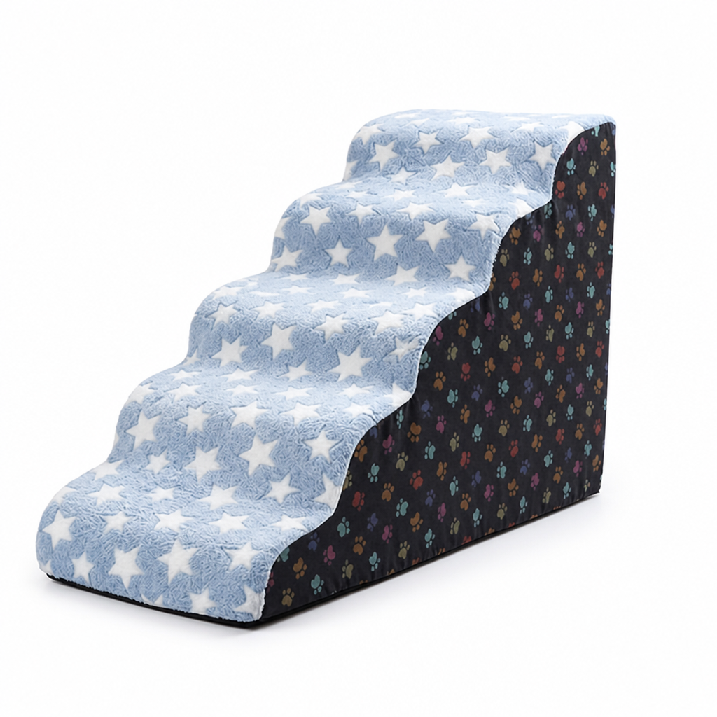 Plush Foam & Non-Slip Pet Stairs (Removable Washable Cover)