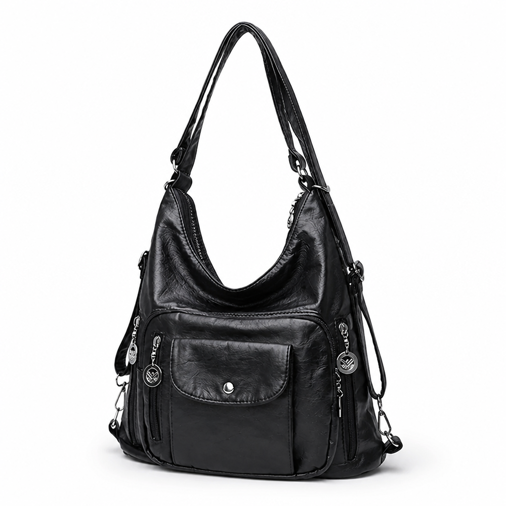 Supple Leather Convertible Tote Bag (Magnetic Closure)